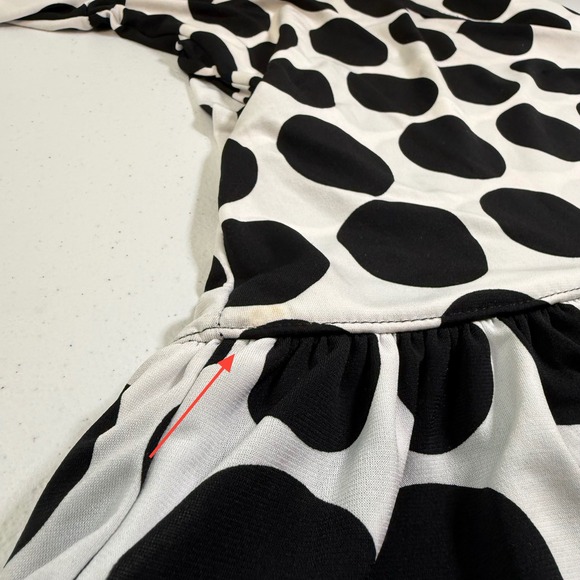 Lovebird Polka Dot Faux Wrap Top L Attached Cami Ruffle Office Siren Y2K - Picture 6 of 8